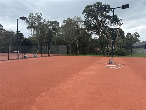 Burnt Bridge Tennis courts showing new light poles