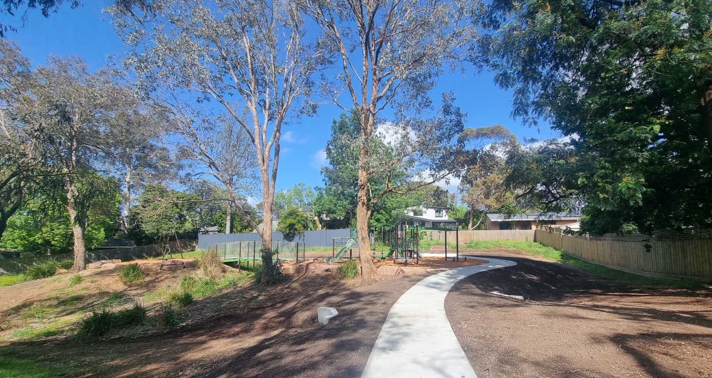 Danielle reserve footpath to the play equipment