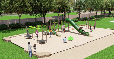 Little John Reserve playspace renewal plan render