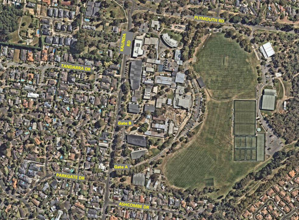 Yarra Valley Grammar aerial map