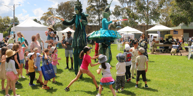 Families enjoying Maroondah Festival