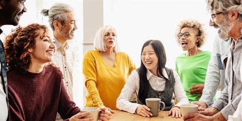 Carers having a cuppa together